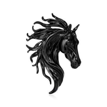 All-Season Alloy Horse Brooch Stylish Animal Accessory