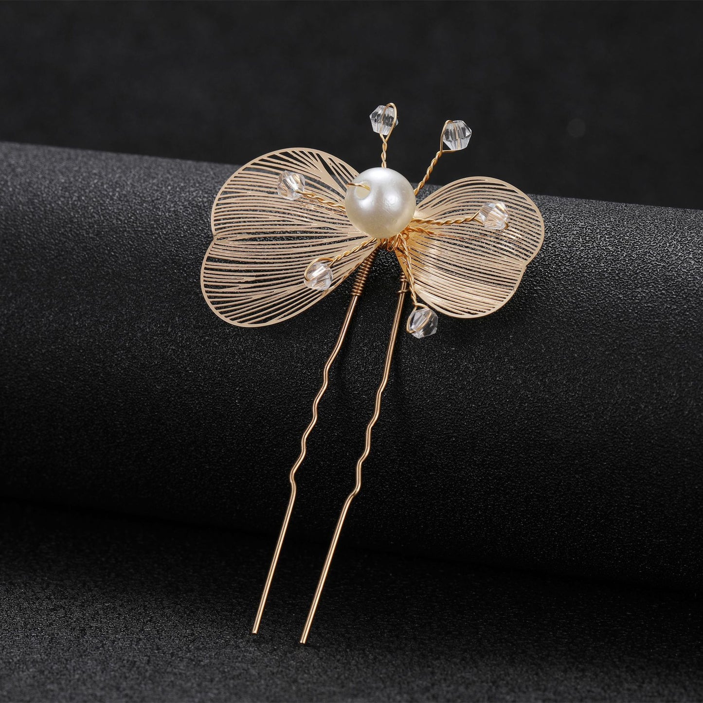 Golden Flower Bridal Headpiece with Matching Earrings
