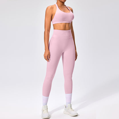 Women's Outdoor Yoga Set with Open Back Sports Bra and Pants