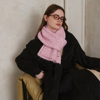 Classic Solid Knit Scarf in Blue - Stylish and Versatile