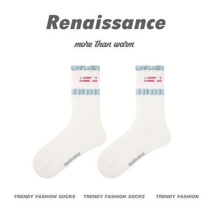 Renaissance Embossed Mid Calf Cotton Socks