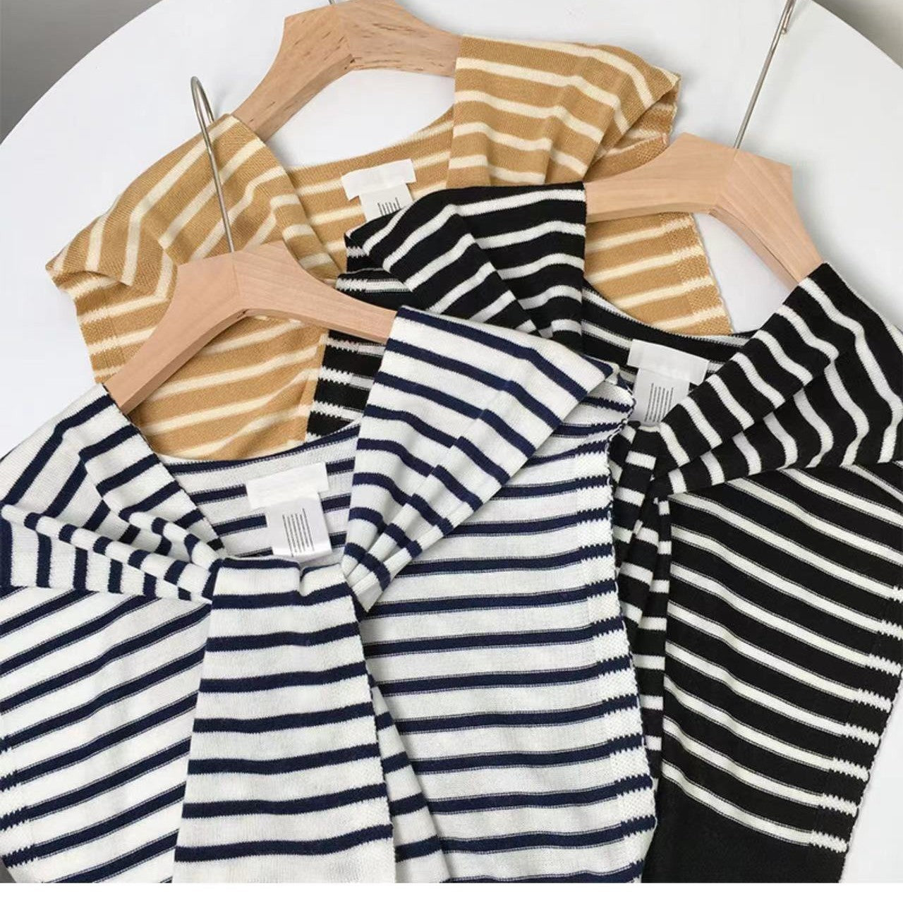 Chic Striped Knit Shawl for Women - Elegant Lightweight Overlay