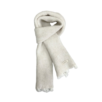 Trendy Solid Color Wool Blend Fringe Scarf for Women