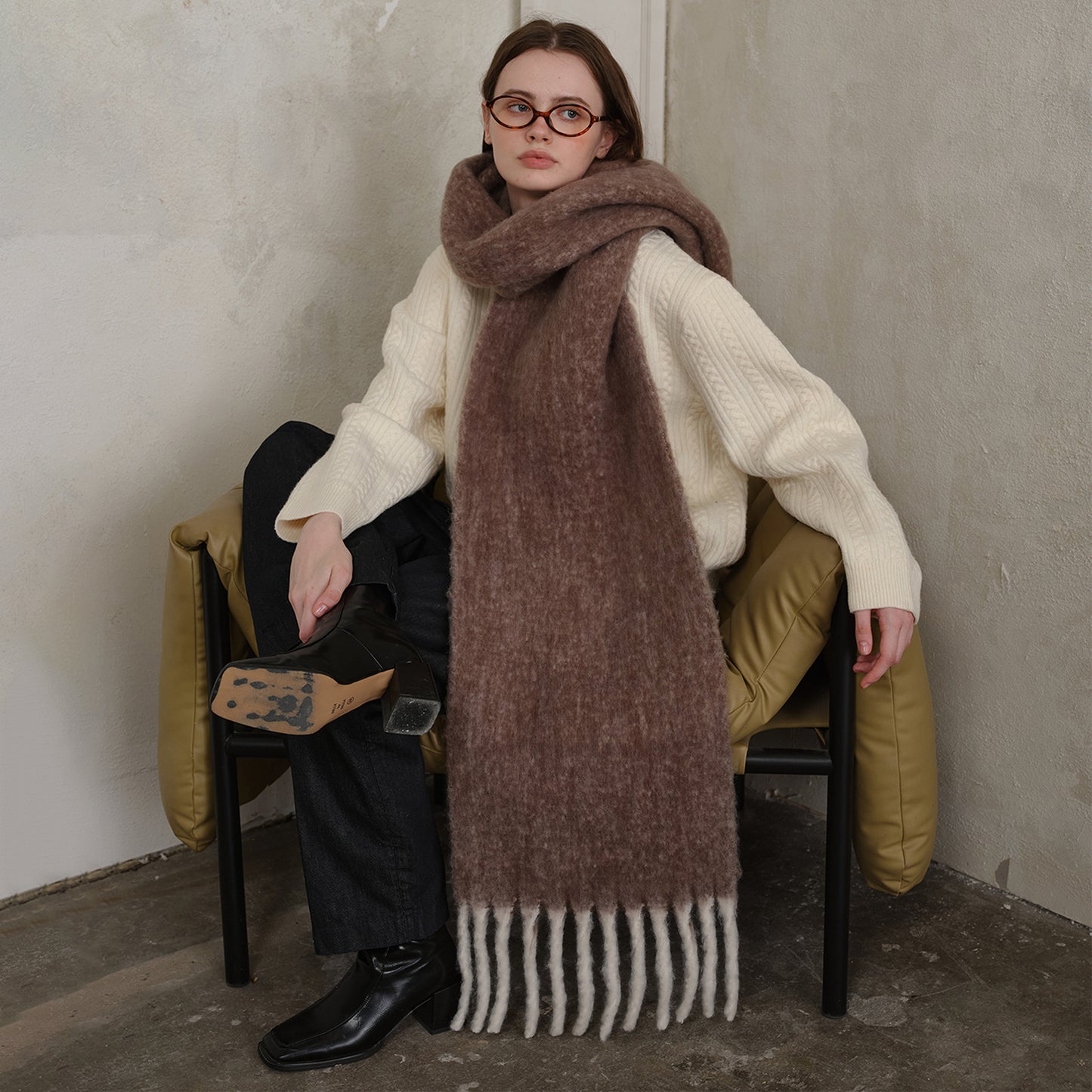 Premium Soft Wool Scarf for Women - Stylish Solid Colors