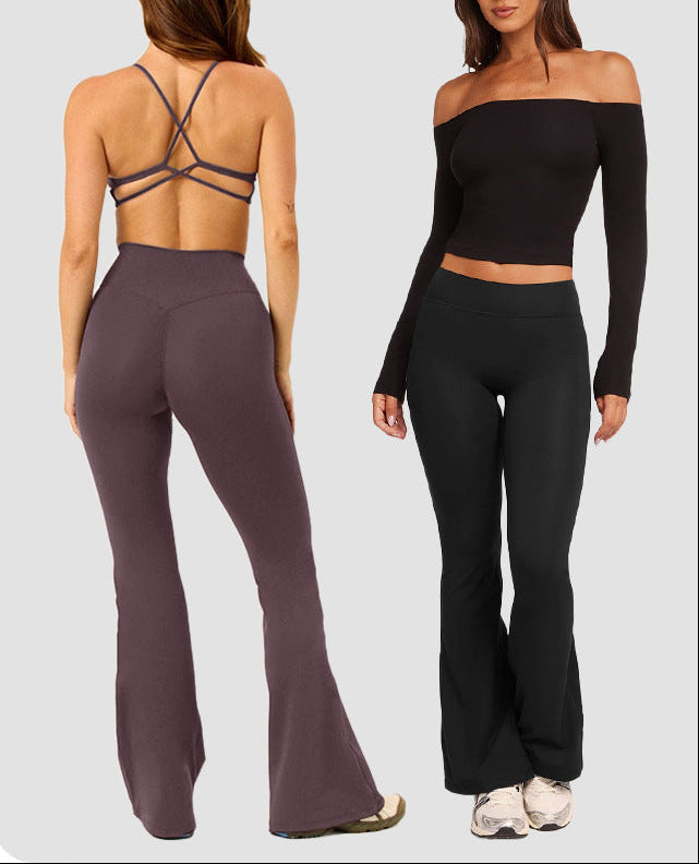 Long Sleeve Yoga Top With U-Neck Design & Open Back for Women
