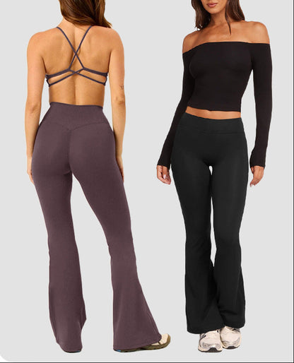 Long Sleeve Yoga Top With U-Neck Design & Open Back for Women