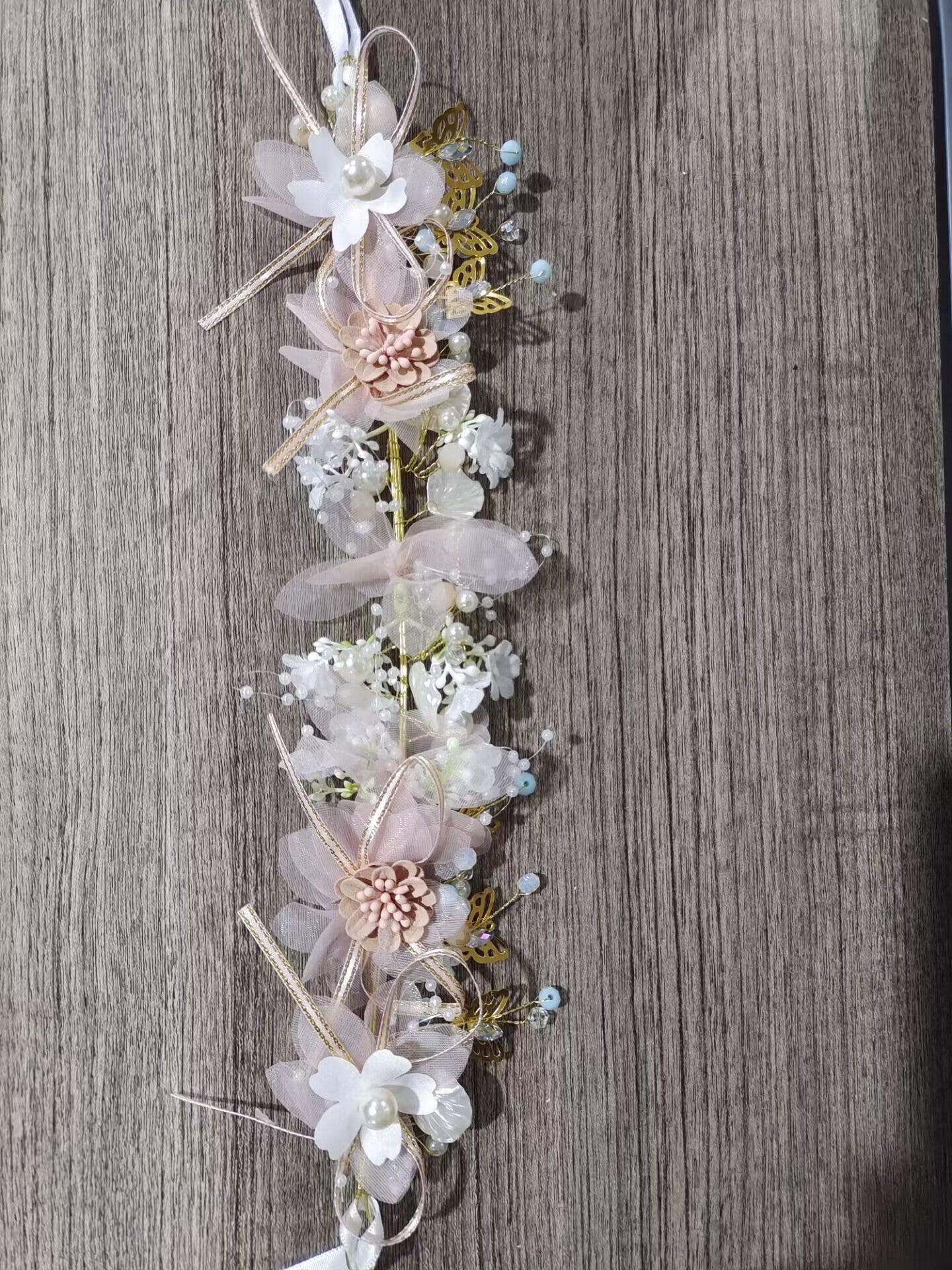 Floral Headband Wedding Hairpiece for Brides