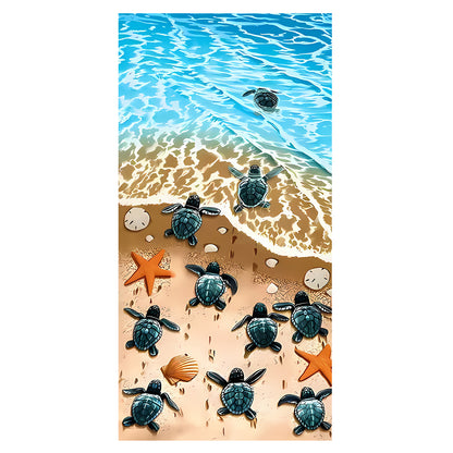 Custom Turtle Beach Towel Ultra-Soft Microfiber Digital Print