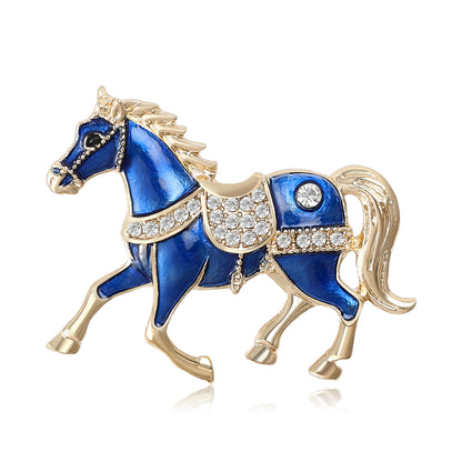 Trendy Enamel Horse Brooch Fashion Pin for Jackets