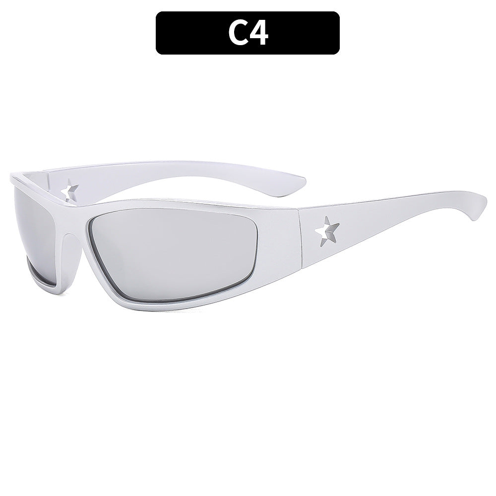 Y2K Inspired Futuristic Sunglasses Trendy Outdoor Frame