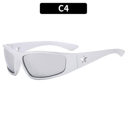 Y2K Inspired Futuristic Sunglasses Trendy Outdoor Frame