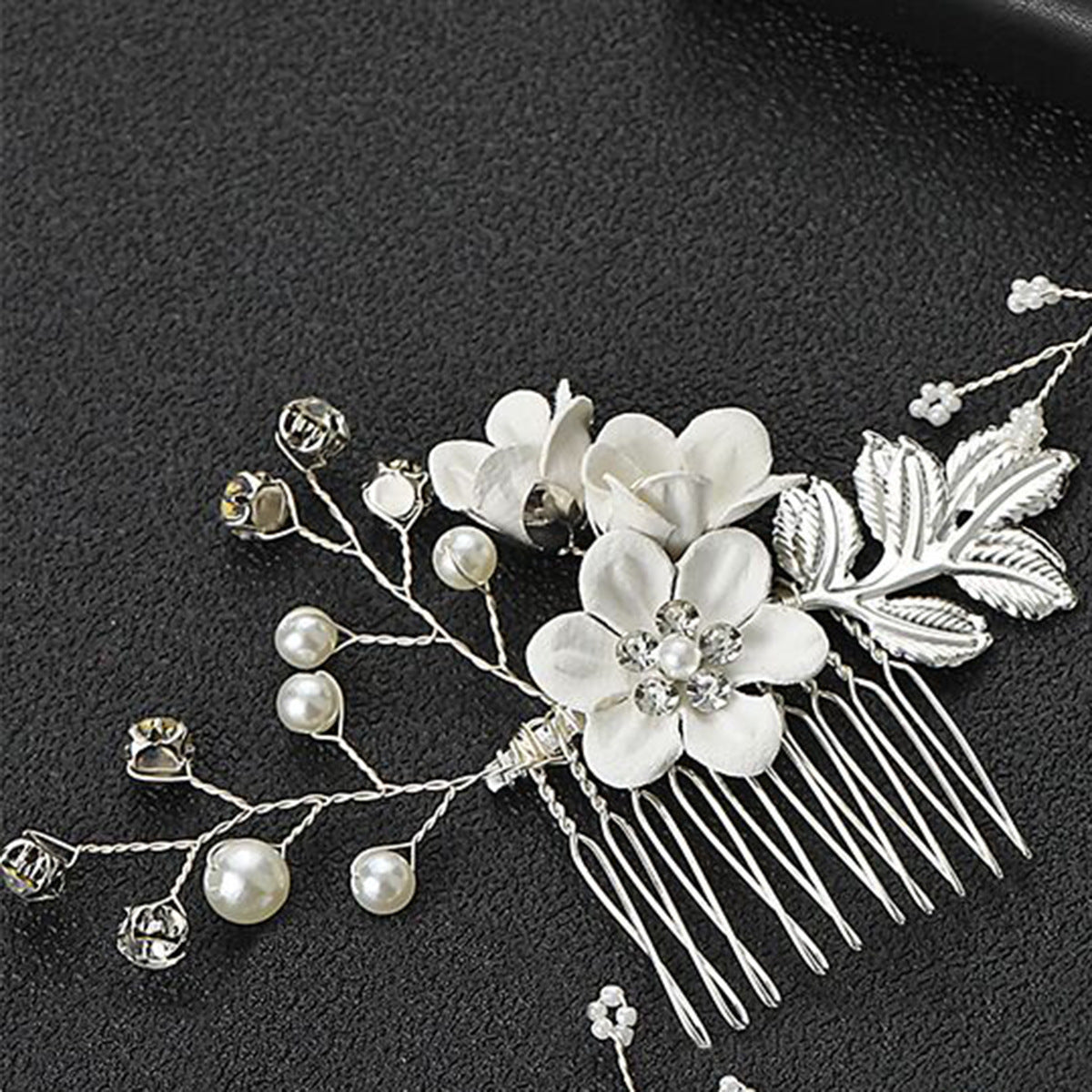 Bridal Blue Flower Hairpin Forest Inspired Wedding Hairpiece