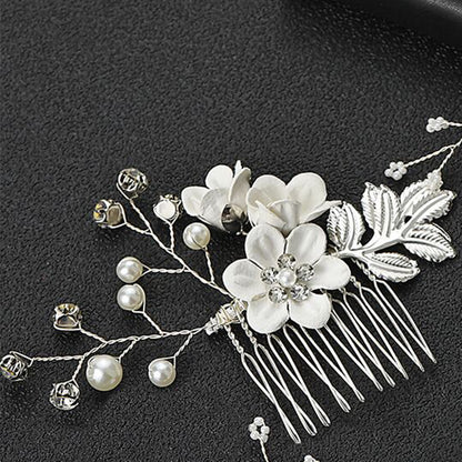 Bridal Blue Flower Hairpin Forest Inspired Wedding Hairpiece