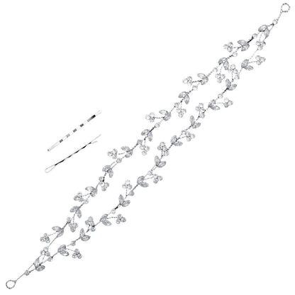 Bridal Crystal Headband Elegant Silver Hair Accessory for Weddings and Parties