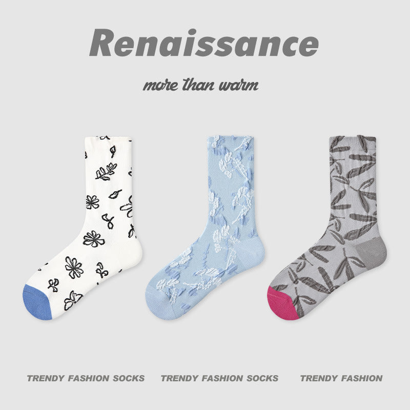 Socks Renaissance Animal Cartoon Combed Cotton Casual