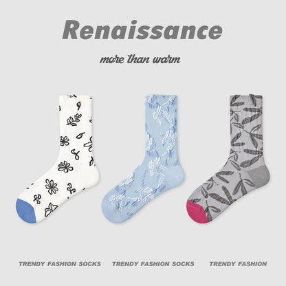 Socks Renaissance Animal Cartoon Combed Cotton Casual