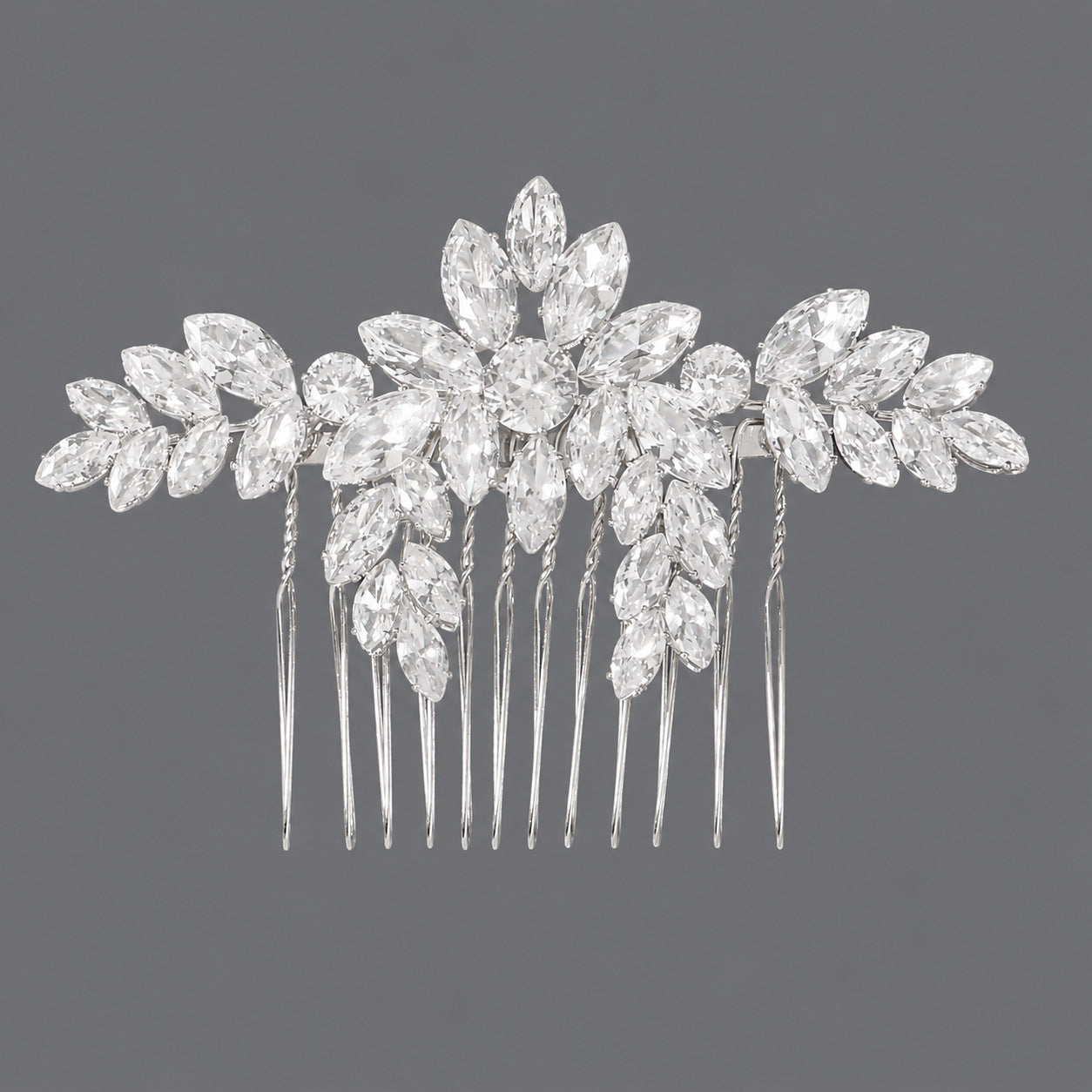 Vintage Floral Zircon Hair Comb Elegant Bridal Headpiece