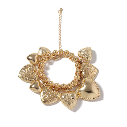 Bracelet Layered Chain Heart Pendant Stackable Urban