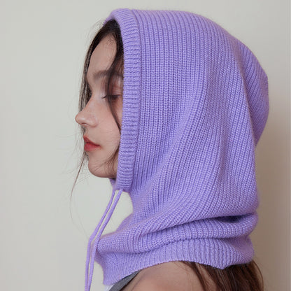 Unisex Knitted Balaclava Hat with Neck Warmer