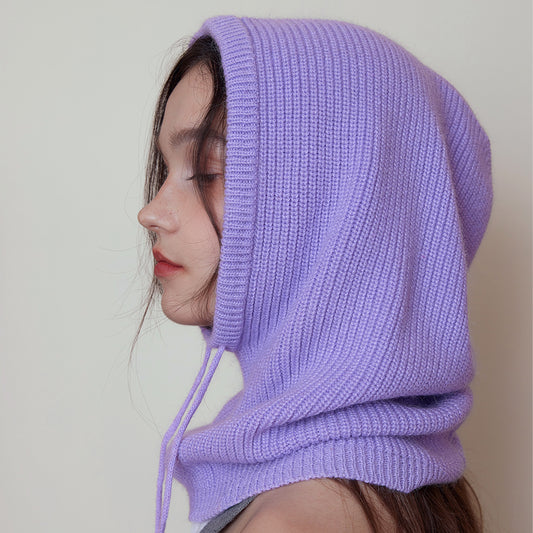 Unisex Knitted Balaclava Hat with Neck Warmer