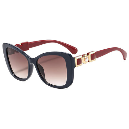 Butterfly Frame Pearl Accent Sunglasses UV400 Protection