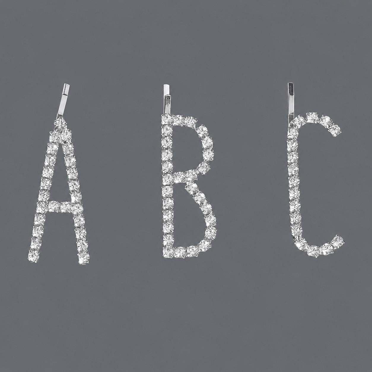 Trendy Lettered Hair Clips Set - Elegant Minimalist Design