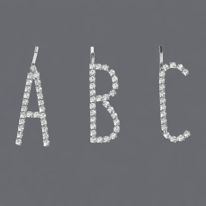 Trendy Lettered Hair Clips Set - Elegant Minimalist Design