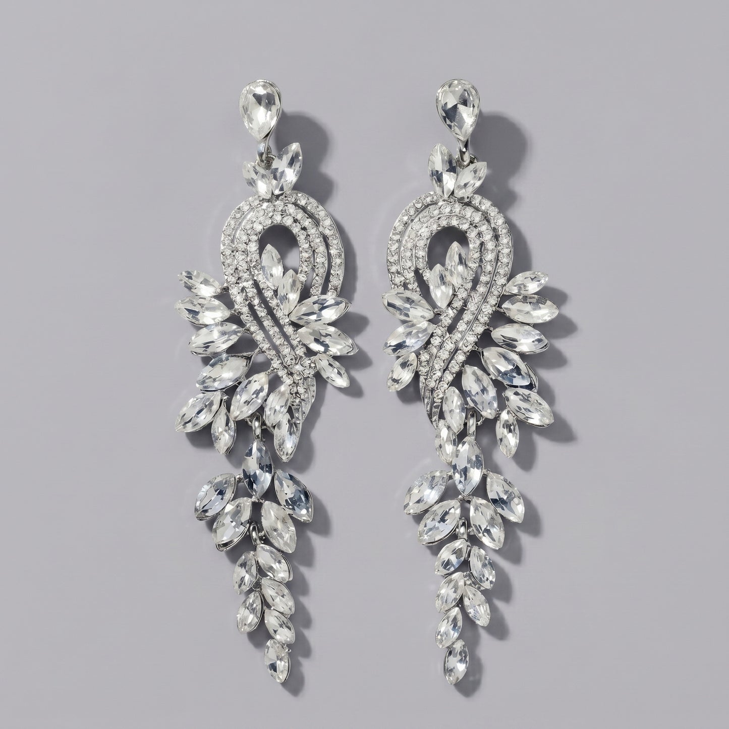 Vintage Floral Alloy Rhinestone Earrings Elegant Daily Drops