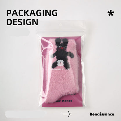 Cozy Cat Mid Calf Plush Polyester Socks