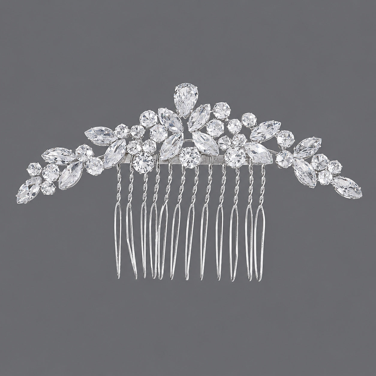 Vintage Floral Zircon Hair Comb Elegant Bridal Headpiece