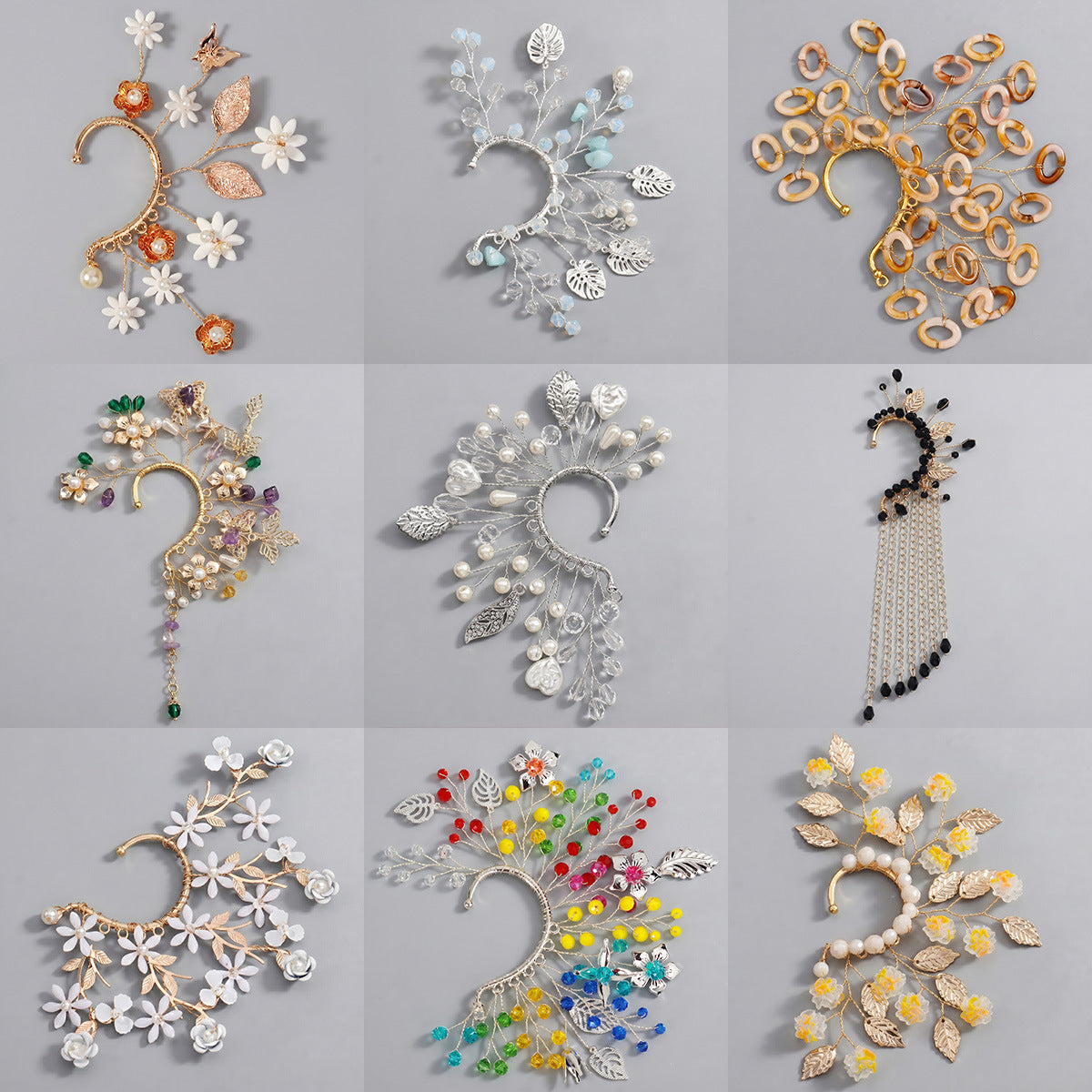 Handcrafted Pearl and Crystal Floral Earrings - Elegant and Versatile Accessories