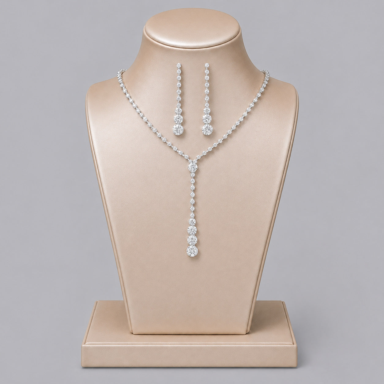 Elegant Crystal Jewelry Set with Necklace and Earrings for Parties