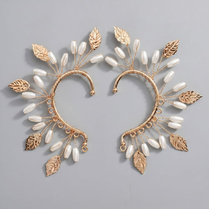 Handcrafted Pearl and Crystal Floral Earrings - Elegant and Versatile Accessories