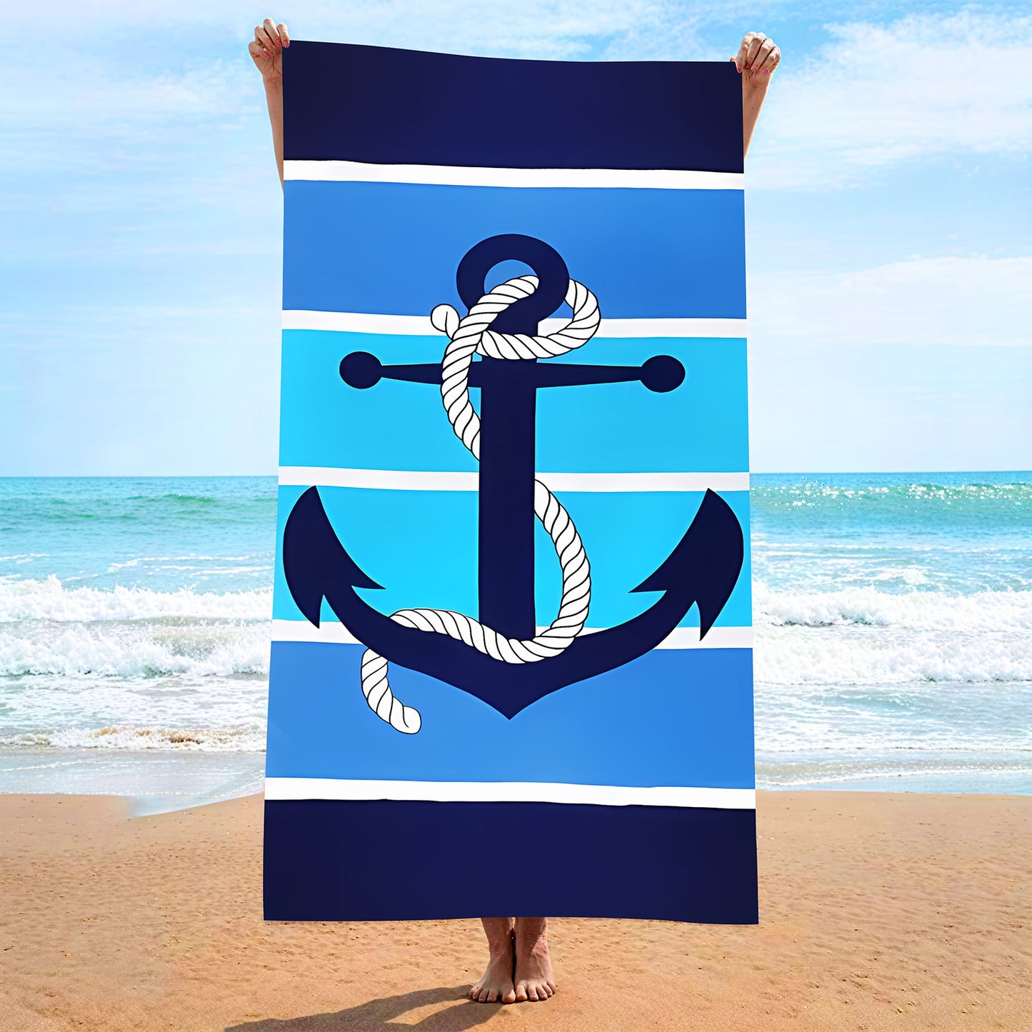 Customizable Turtle Print Beach Towel Ultra-Soft Microfiber Bath Towel