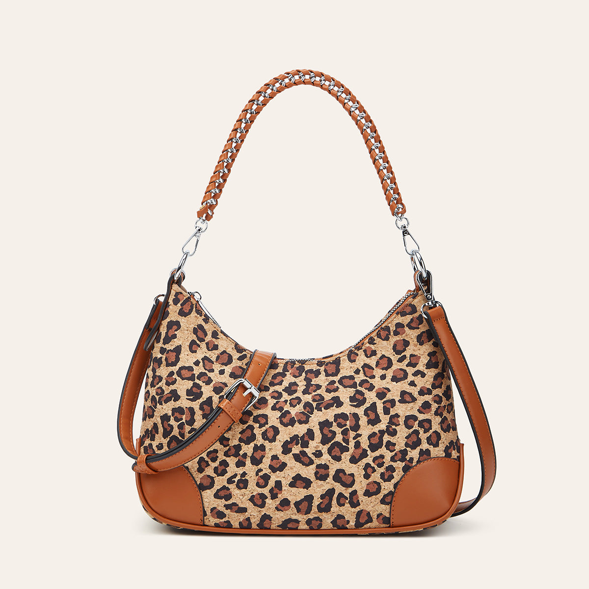 Trendy Ethnic-Inspired Cork Shoulder Bag