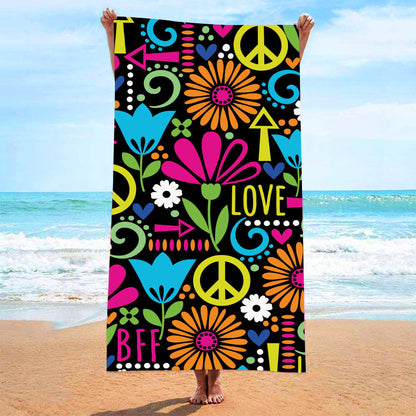 Multisize Microfiber Beach Towels Absorbent Printed Surf Towels