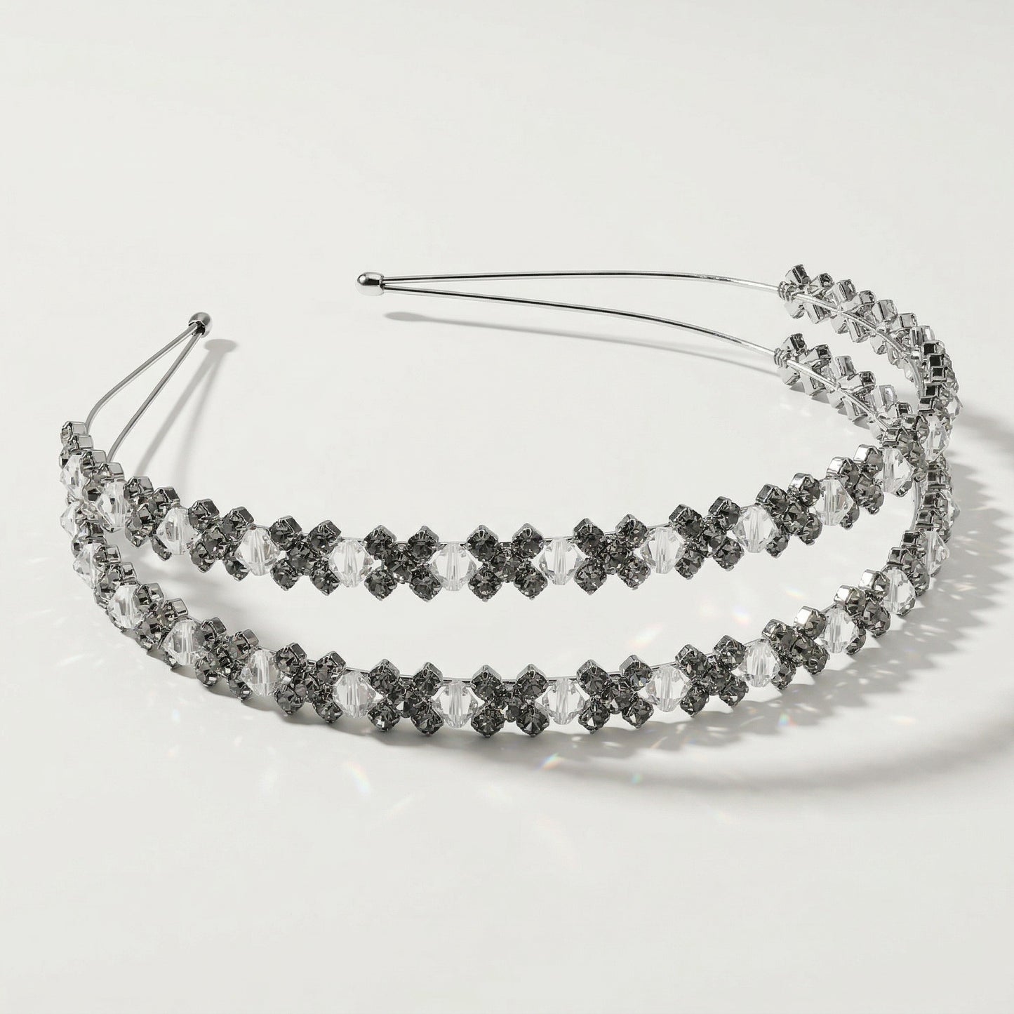 Luxury Rhinestone Headband Double Layer Handmade Crystal Hair Accessories