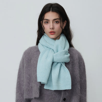 Wool Blend Knitted Scarf Soft Warm Cozy Fashionable Neck Warmer