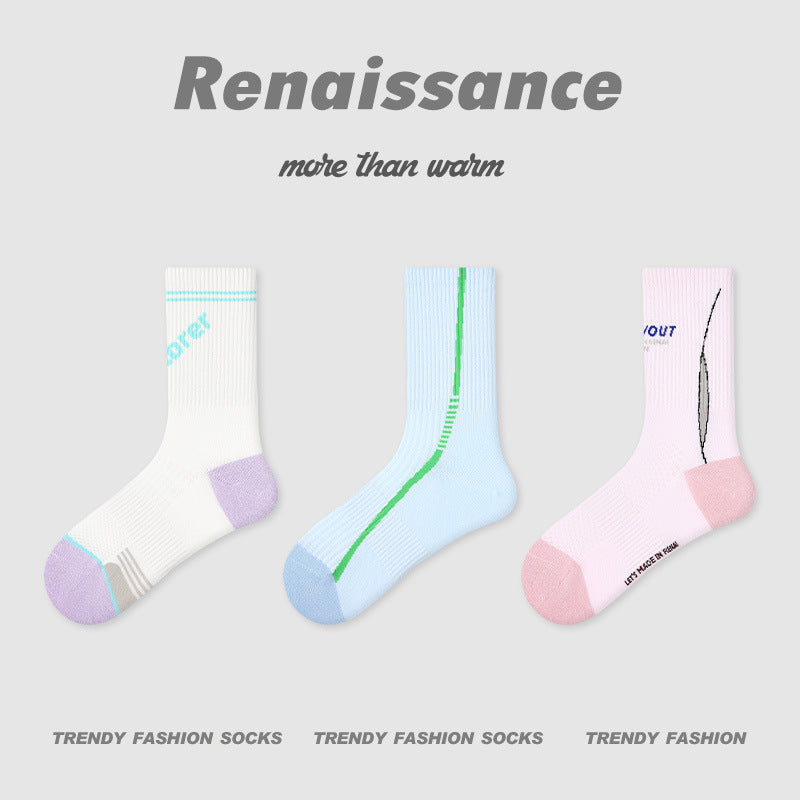 Socks Renaissance Animal Cartoon Combed Cotton Casual