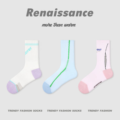 Socks Renaissance Animal Cartoon Combed Cotton Casual