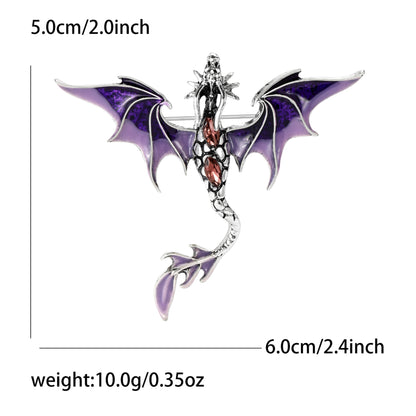 Elegant Enamel Dragon Brooch for Stylish Outerwear