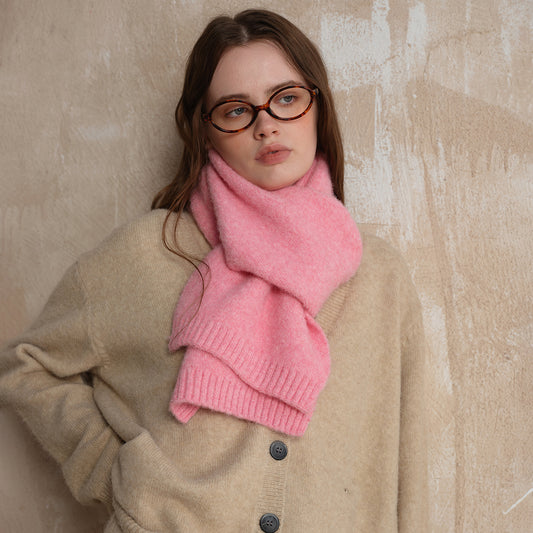 Cozy Wool Blend Knitted Scarf for Men and Women
