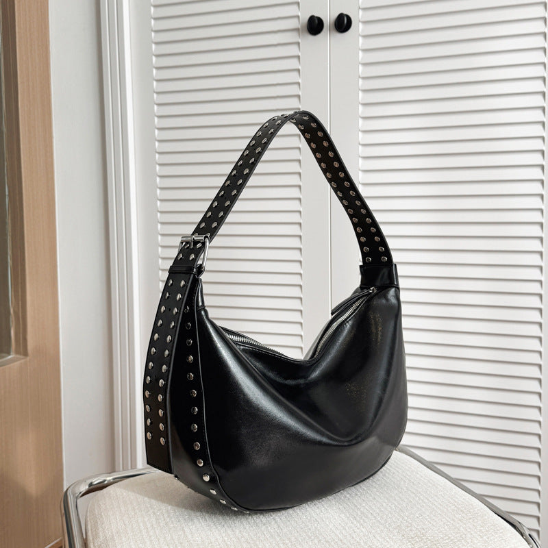 Punk Style Double-Sided Studded Crossbody Bag