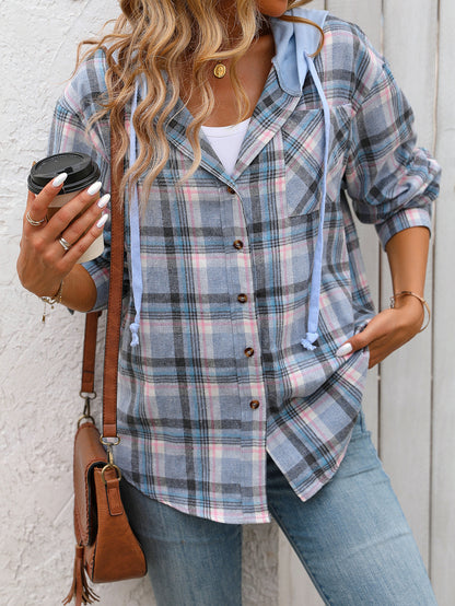 Oversized Plaid Cotton Shirt For Casual Wear