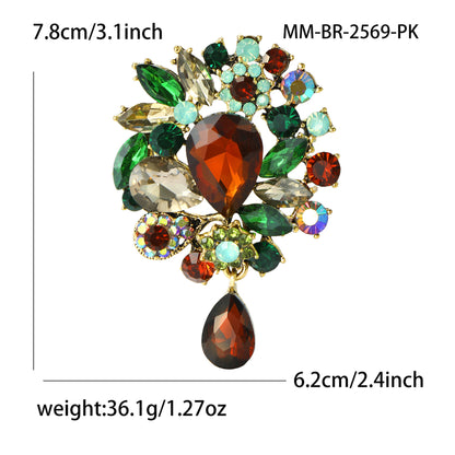 Fashionable Creative Alloy Rhinestone Pendant Brooch for Women