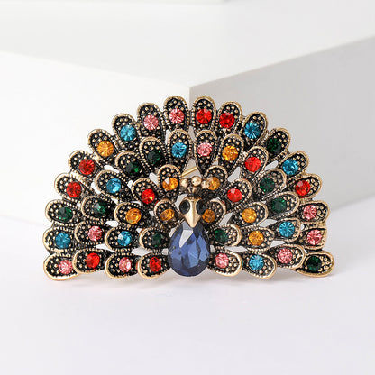 Fashionable Vintage Peacock Brooch Pin Creative Animal Accessory