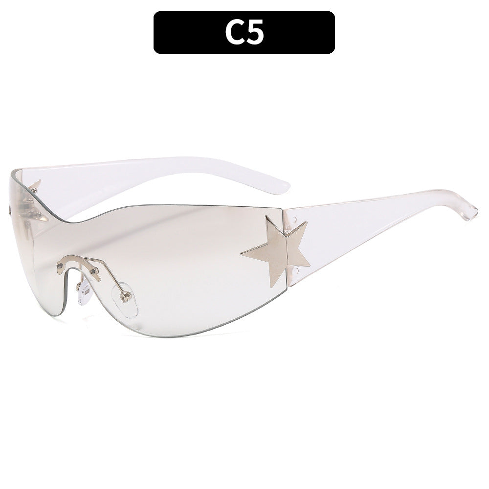 Y2K Star Design Aviator Sunglasses UV400 Protection
