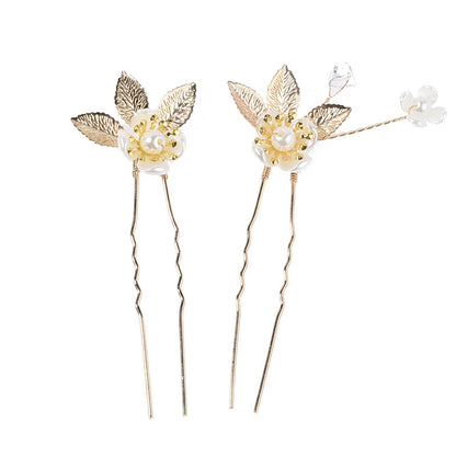 Elegant Pearl Hair Comb Set Bridal Wedding Hairpiece
