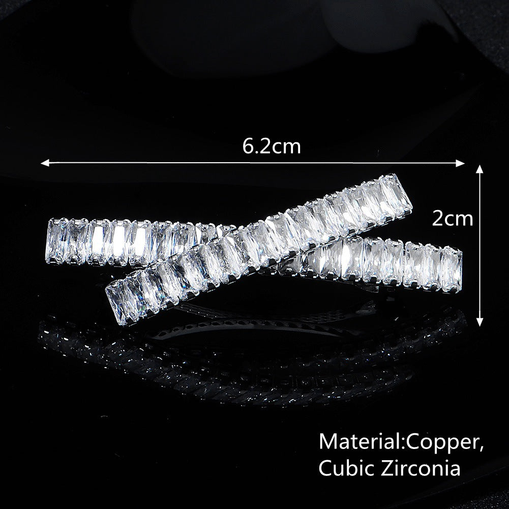 Elegant Rhinestone Hair Clips with Metal Side Pins