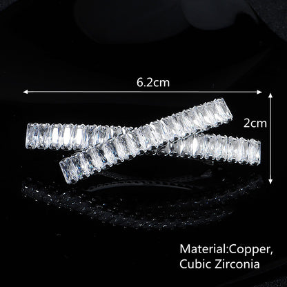 Elegant Rhinestone Hair Clips with Metal Side Pins